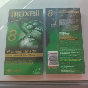 2 new, sealed Maxell VHS videcassette tapes T-160 8 hours